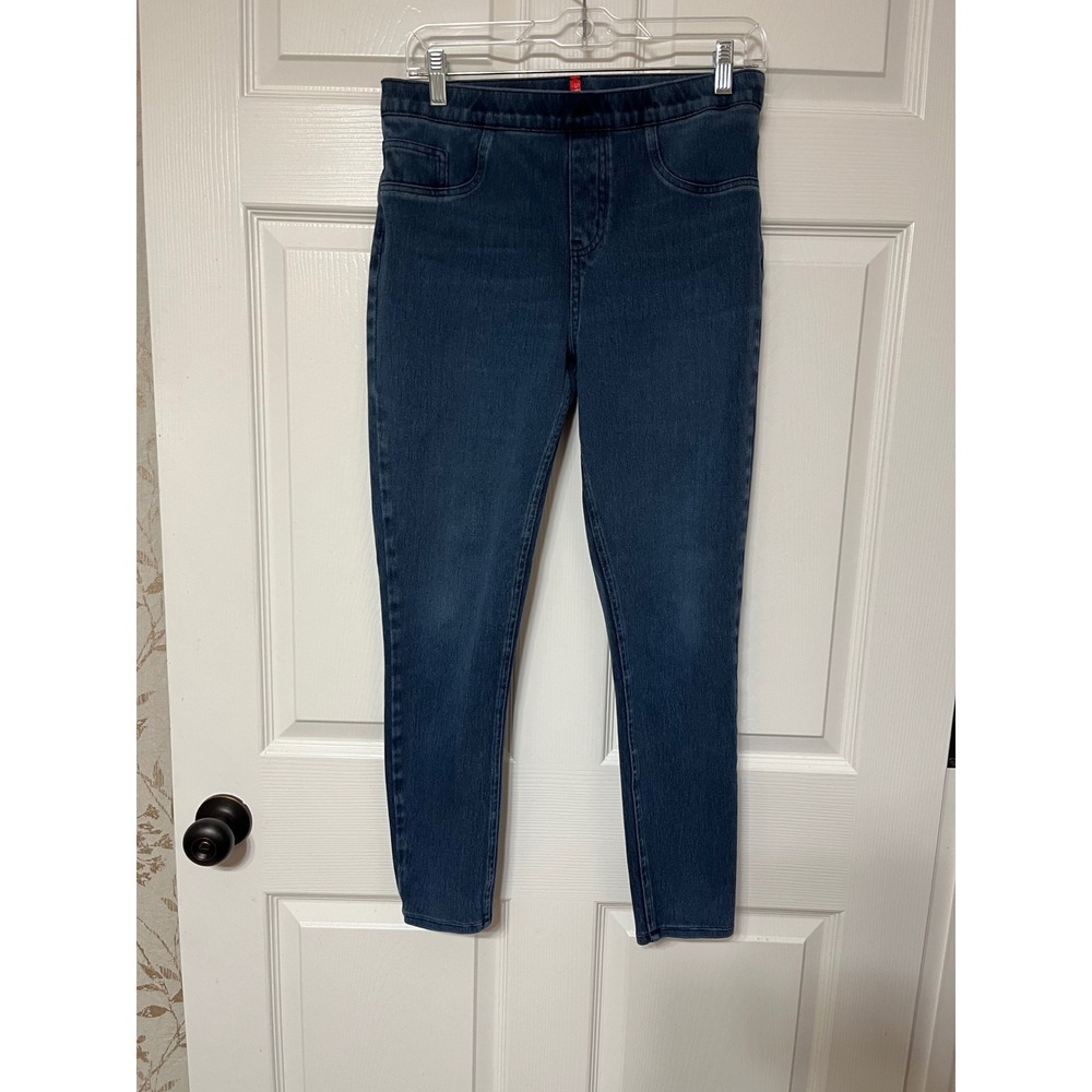 SPANX High Waisted Skinny Leg Denim Jeans Pants Dark Wash Women's Size‎ Large
